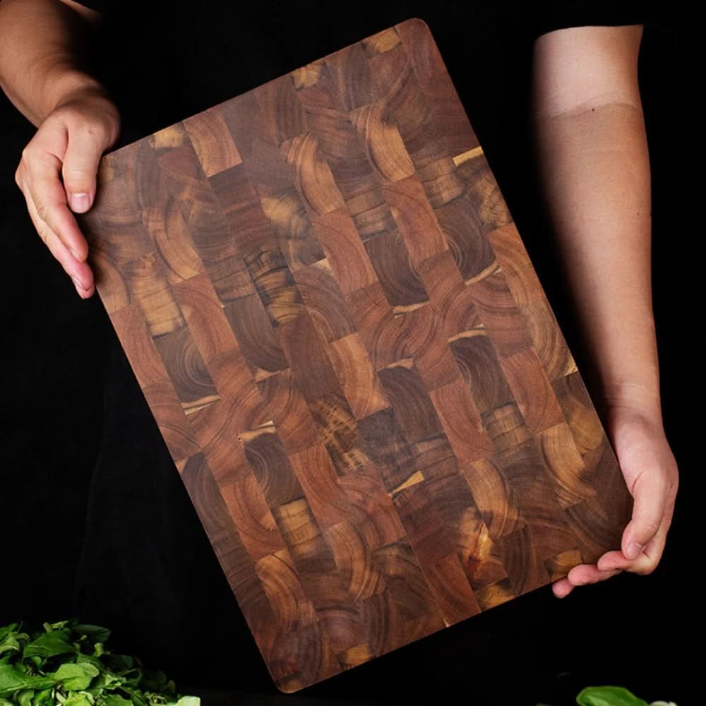 Wooden Chopping Boards, Acacia Wood Chopping Board with Checkerboard Pattern, Wooden Cutting Board for Serving