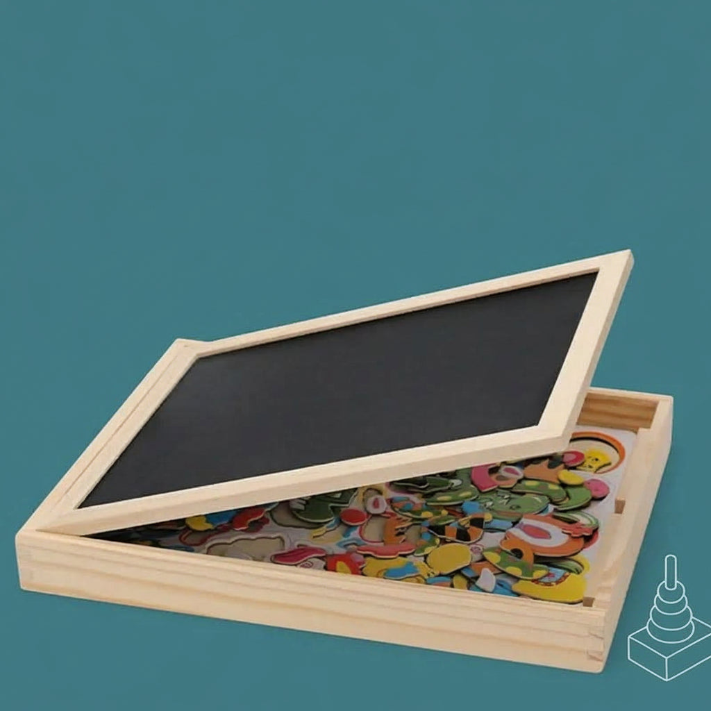 Magnetic Board for Kids, Drawing Board with Magnetic Cards, 3D Wooden Puzzle and Magnetic Game, Wooden Toys for Travel_08