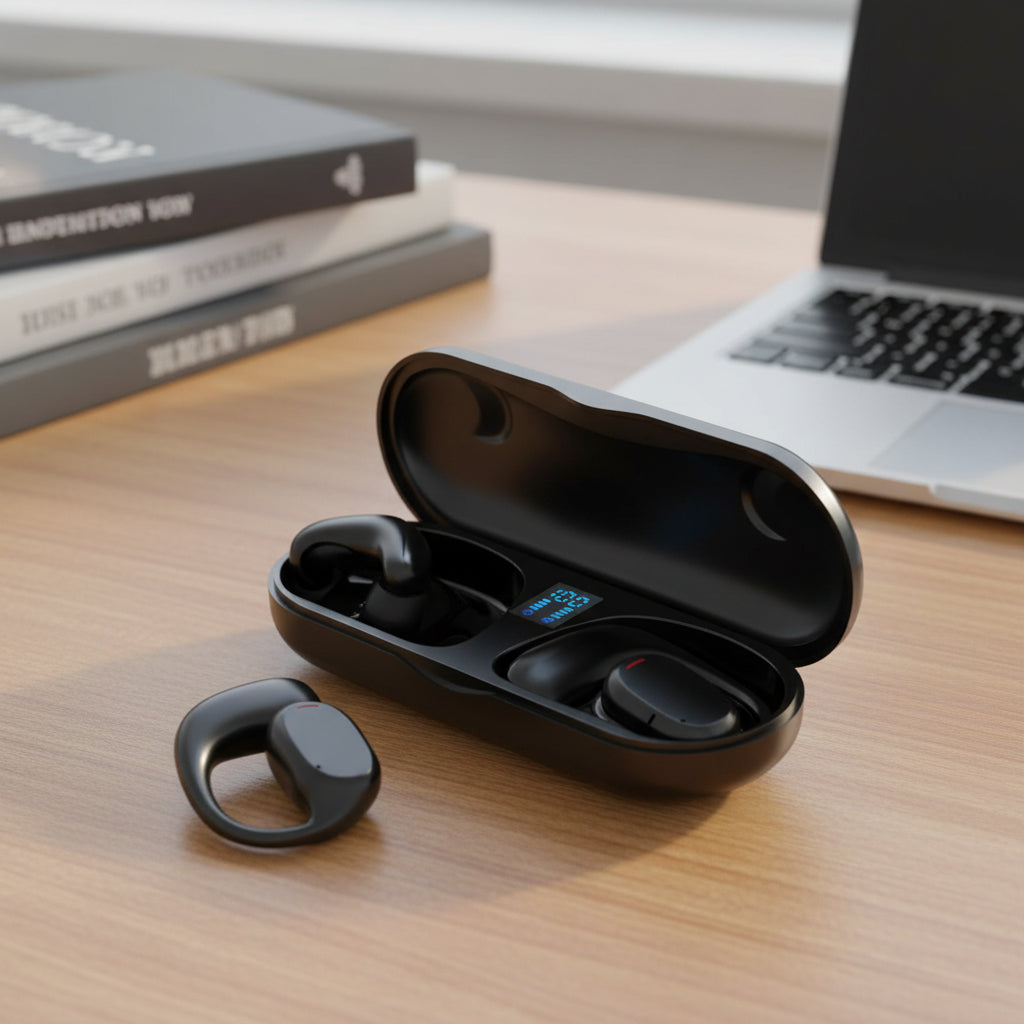 Wireless Earbuds, Open Ear Wireless Earphones with Mic, Bluetooth Headphones for Running, Wireless Headphones for Sports