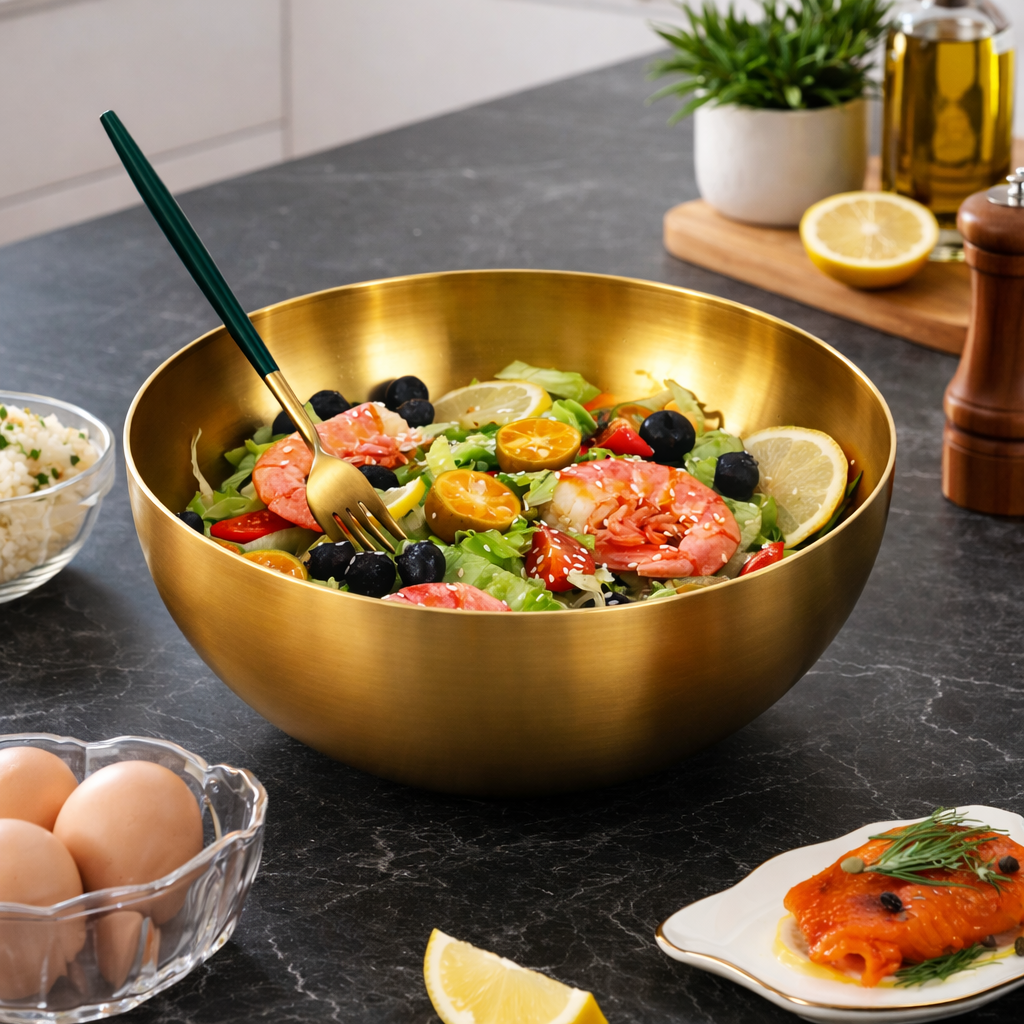 Pasta Bowl, Ramen Bowl in Gold