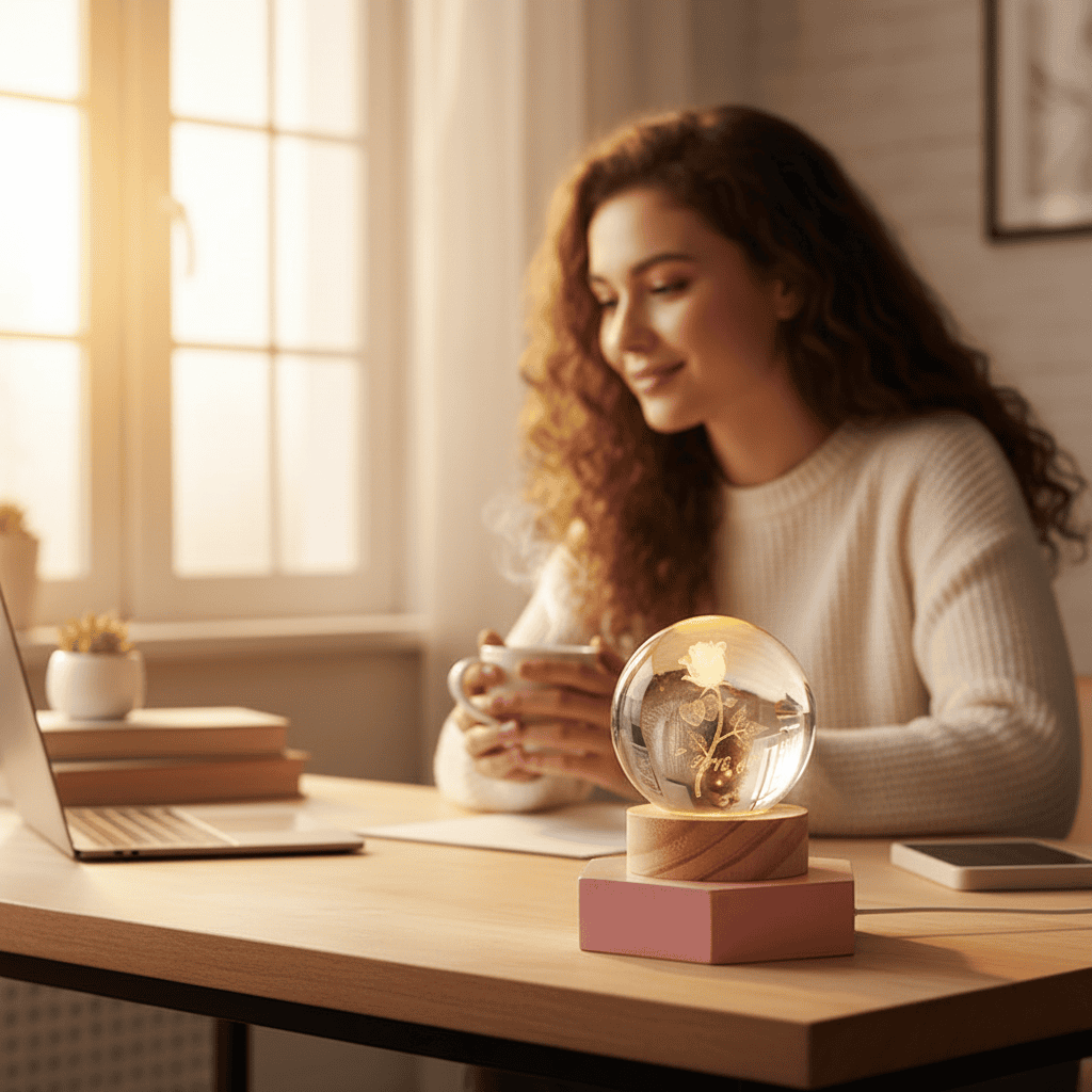Bedside Lamps, Rechargeable Lamp, Touch Lamp Dimmable, 3D Crystal Ball Night Light, Colour Changing Bedroom Lamp_02