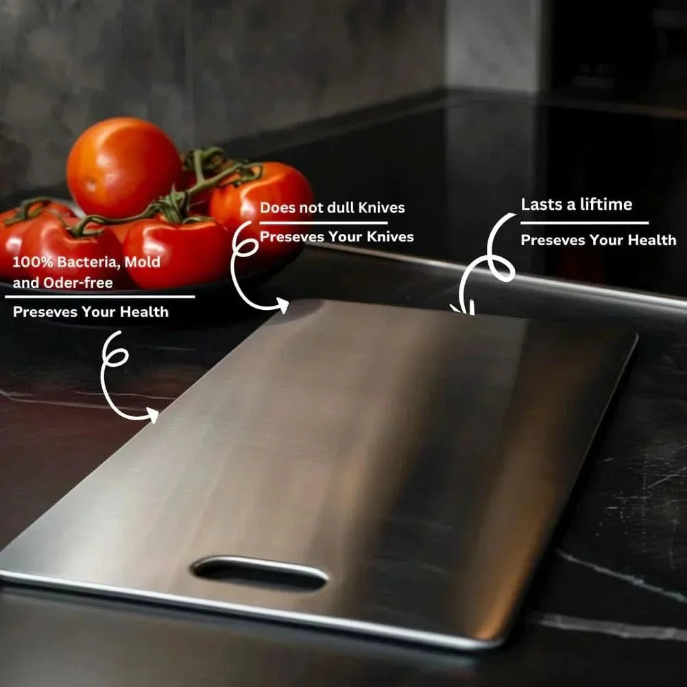 Stainless Steel Chopping Boards, Rust Free Metal Cutting Board for Kitchen, Large Chopping Board 40 x 30 cm_04