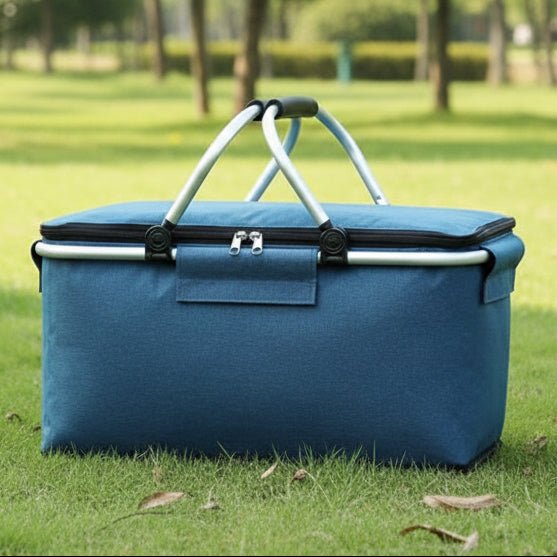 Foldable Picnic Baskets, Collapsible Picnic Bag with Waterproof Lining, 18L Folding Basket for Picnics and Shopping_00