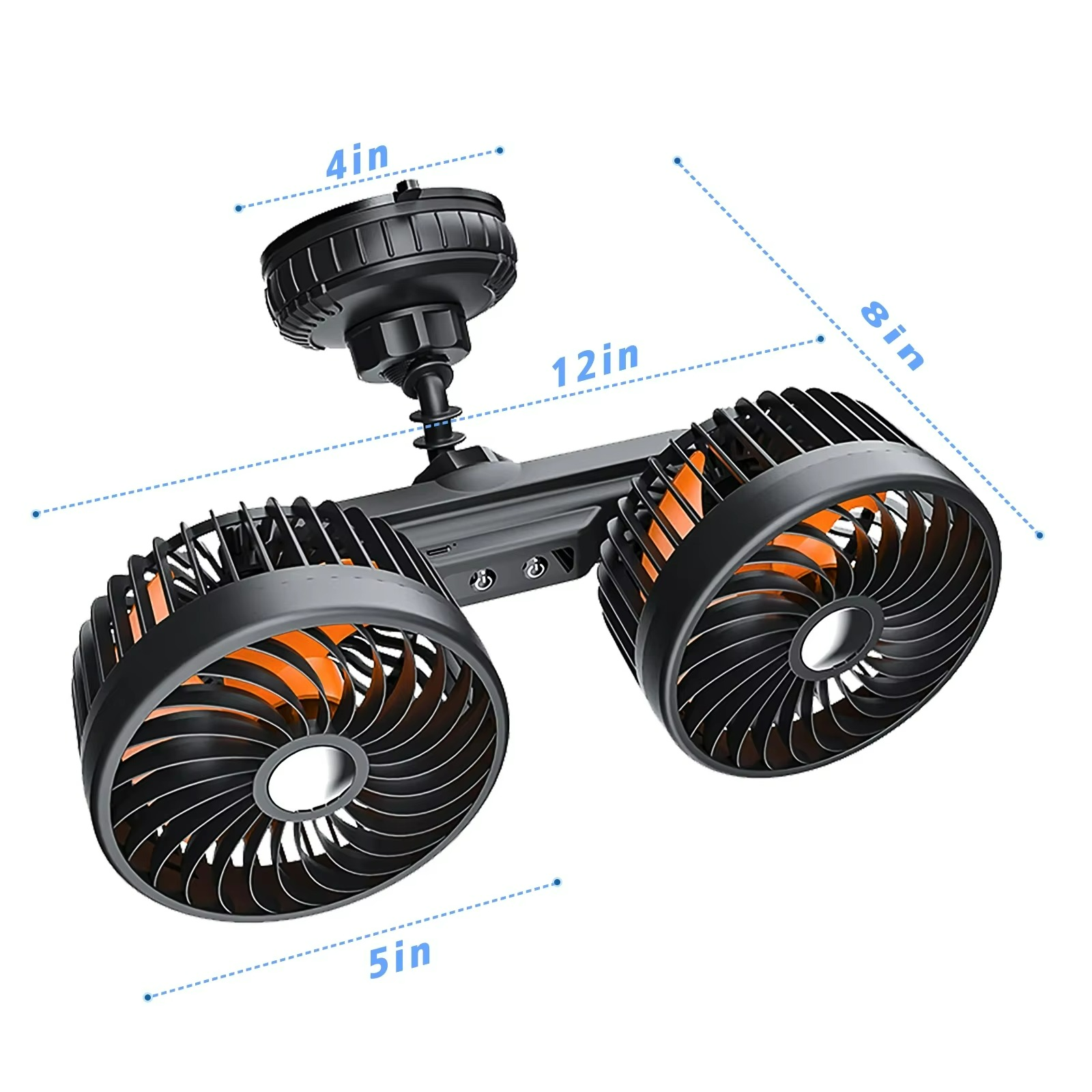 AeroBreeze | Car Fan with 4000 mAh Battery & 3 Speed Settings | Wireless Comfort for Long Drives