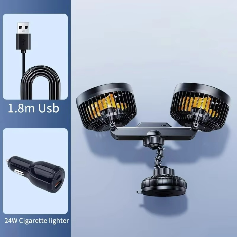 AeroBreeze | Car Fan with 4000 mAh Battery & 3 Speed Settings | Wireless Comfort for Long Drives 1