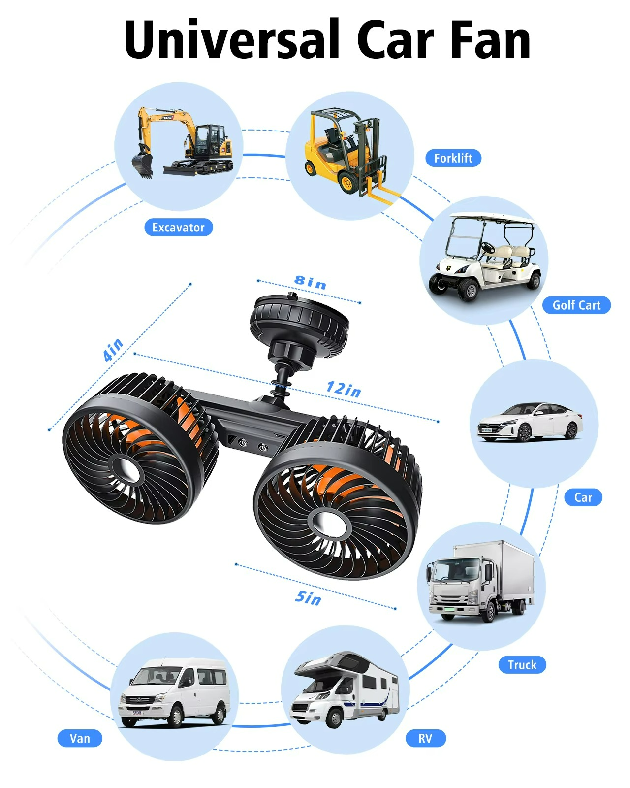 AeroBreeze | Car Fan with 4000 mAh Battery & 3 Speed Settings | Wireless Comfort for Long Drives 6
