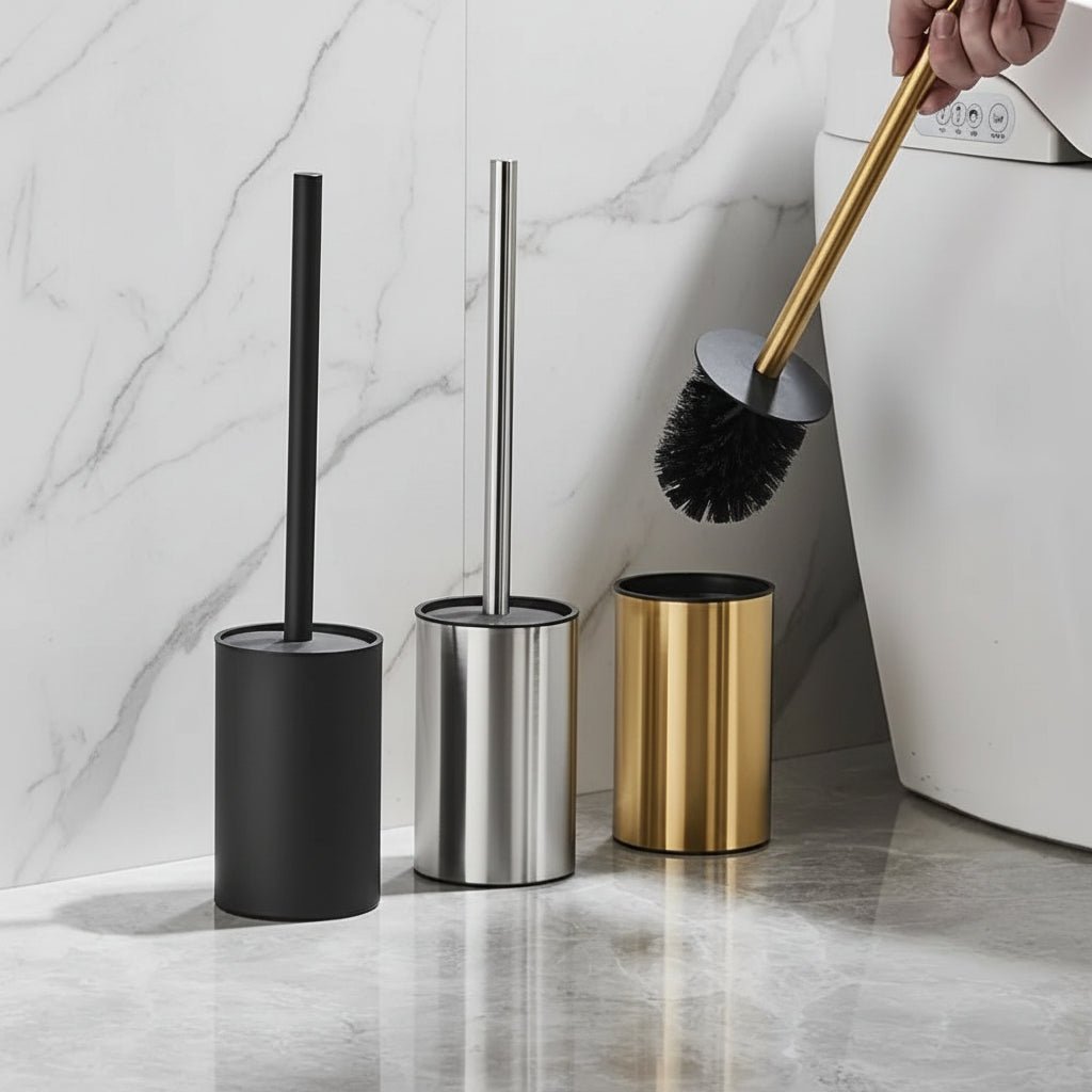 Toilet Brush and Holder, Stainless Steel Loo Brush with Holder
