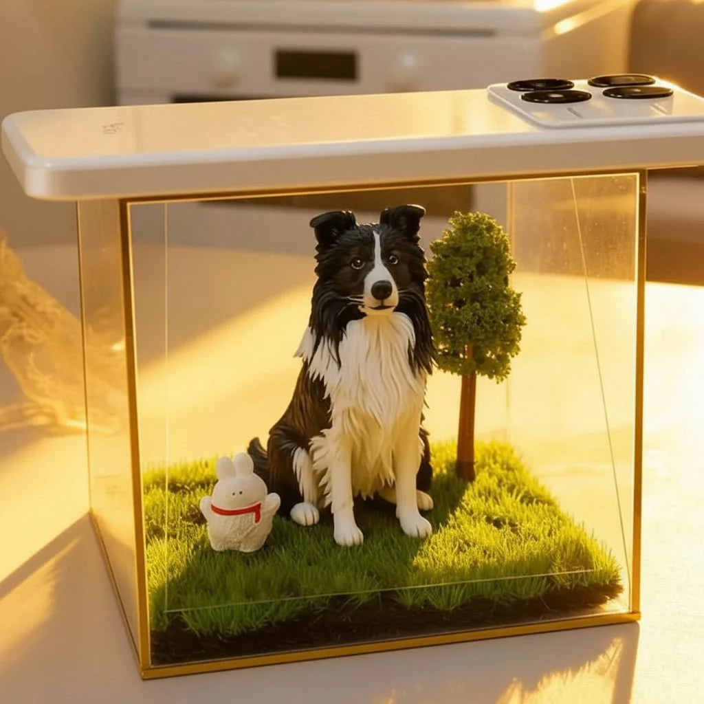 Pet Memory Box, Acrylic Keepsake Box with Holographic Finish, Decorative Storage Box for Pet Memorial Keepsakes_01