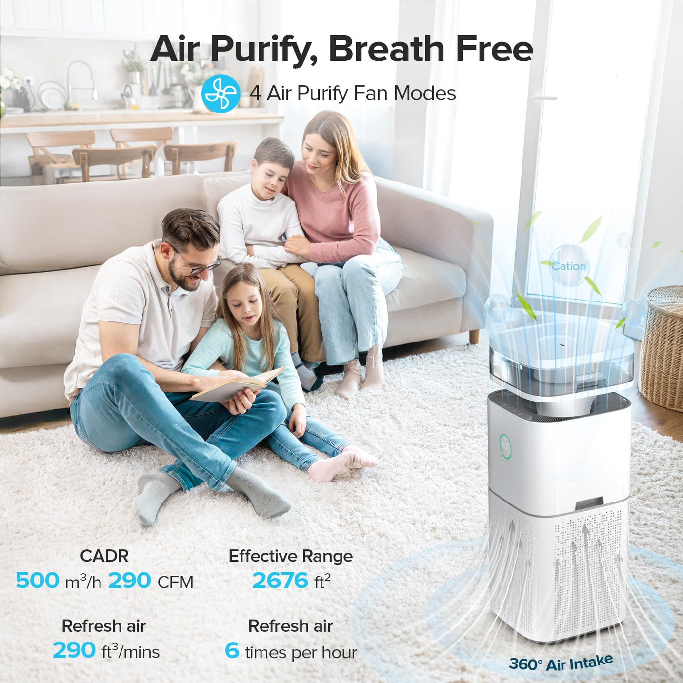 Air Purifier & Humidifier Combo for Large Rooms with Smart Sensors | Optimal Air Quality Control 3