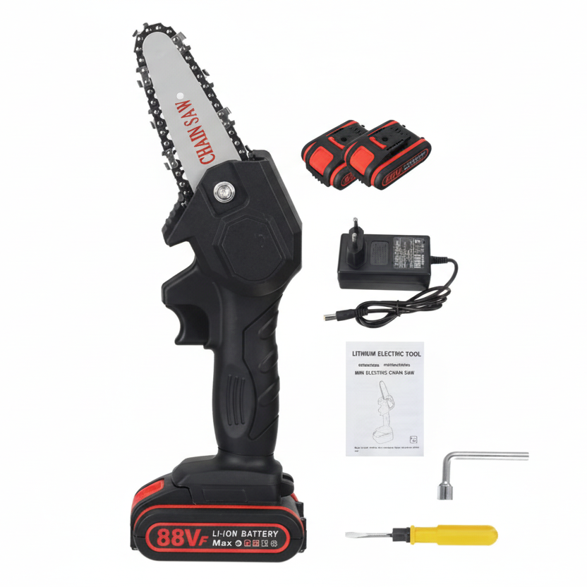 Chainsaws, Mini Chainsaw with 88V Battery, Electric Saw for Garden Pruning and Cutting Logs, Handheld Chain Saw_05