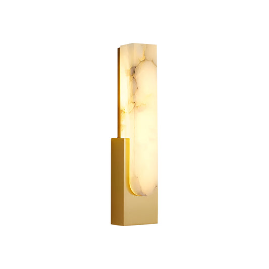 AlabasterGlow | Elegant Modern Brass Wall Sconce Lighting with Ambient LED 0
