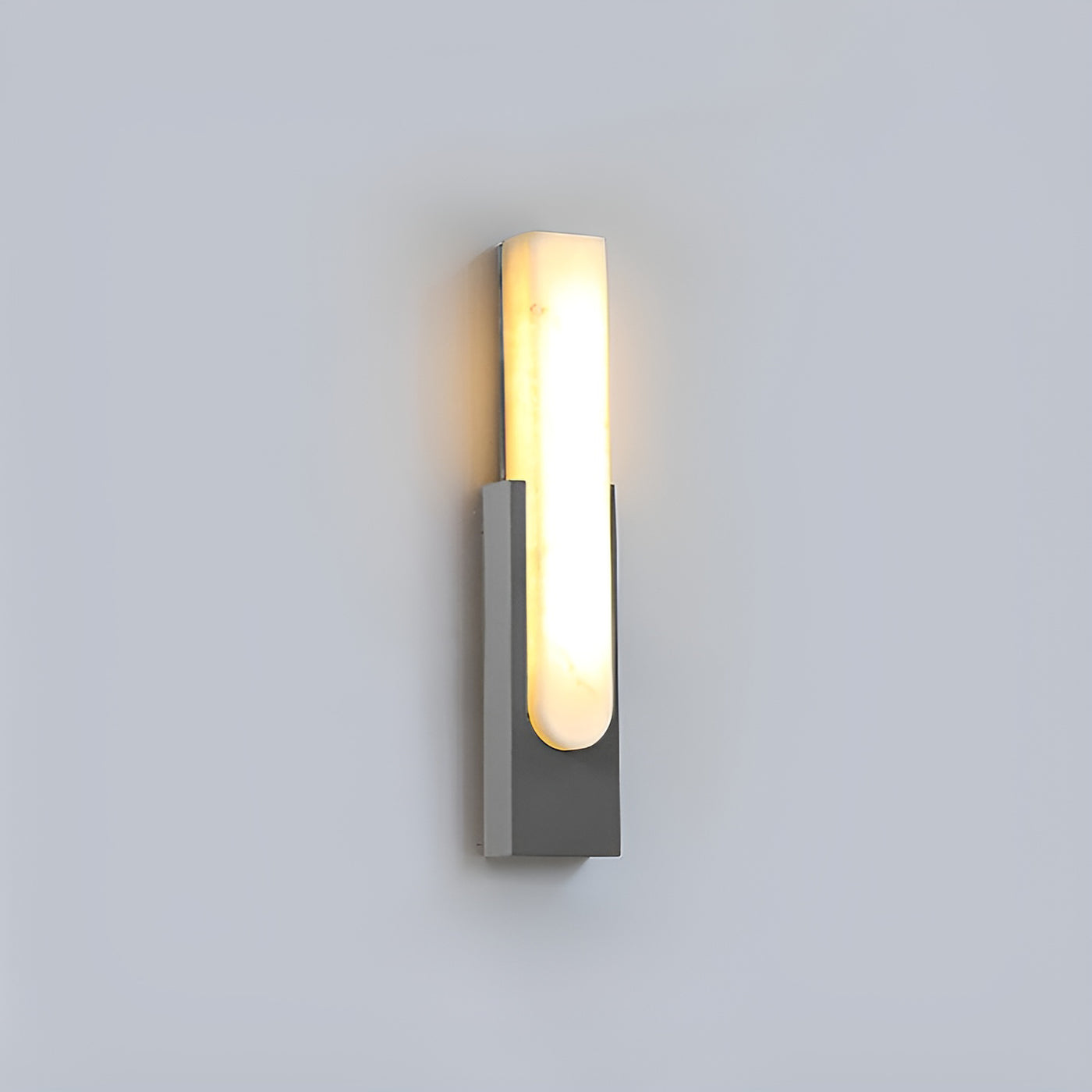 AlabasterGlow | Elegant Modern Brass Wall Sconce Lighting with Ambient LED 6