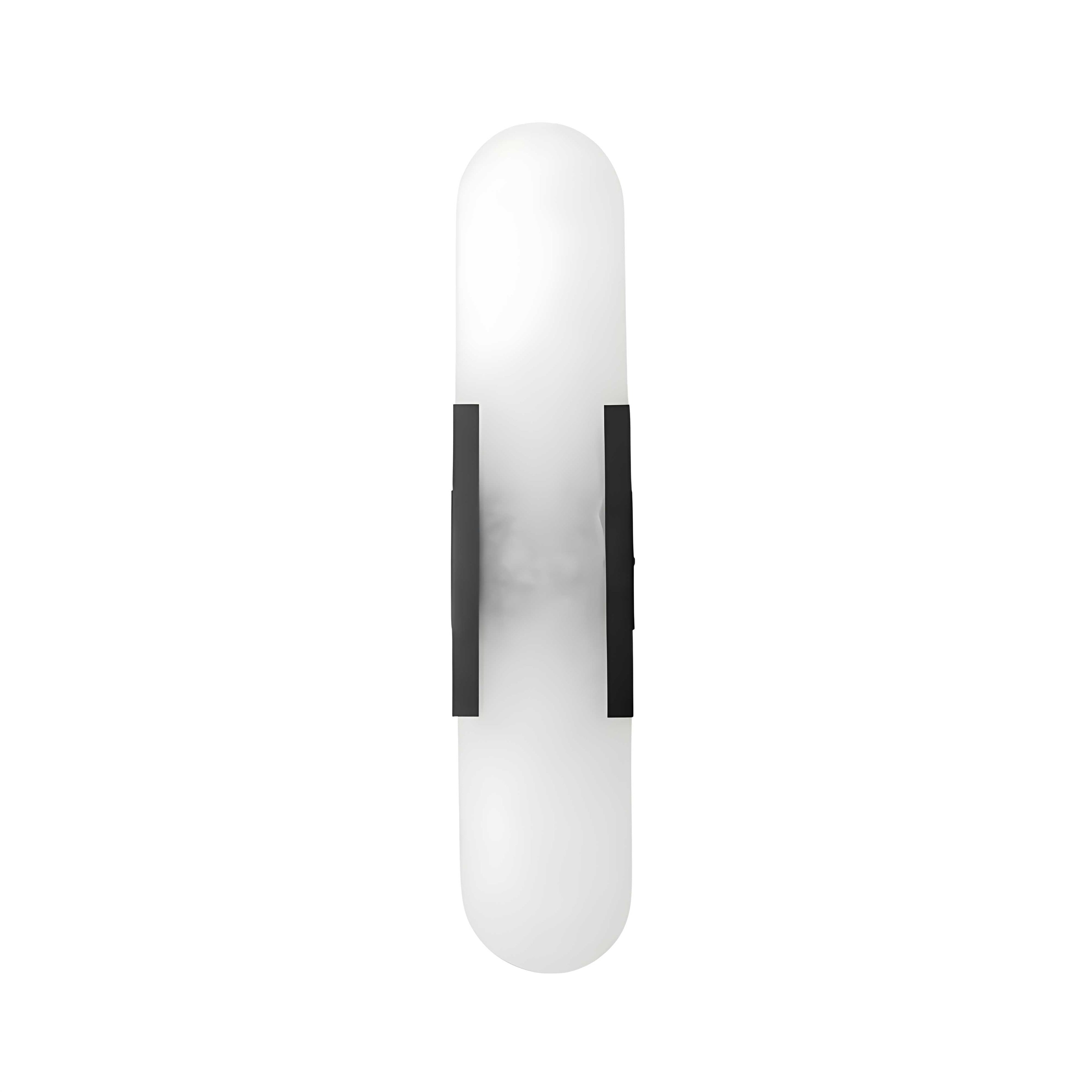 AlabasterGlow | Elegant Slim LED Wall Sconce with Wrought Iron Frame
