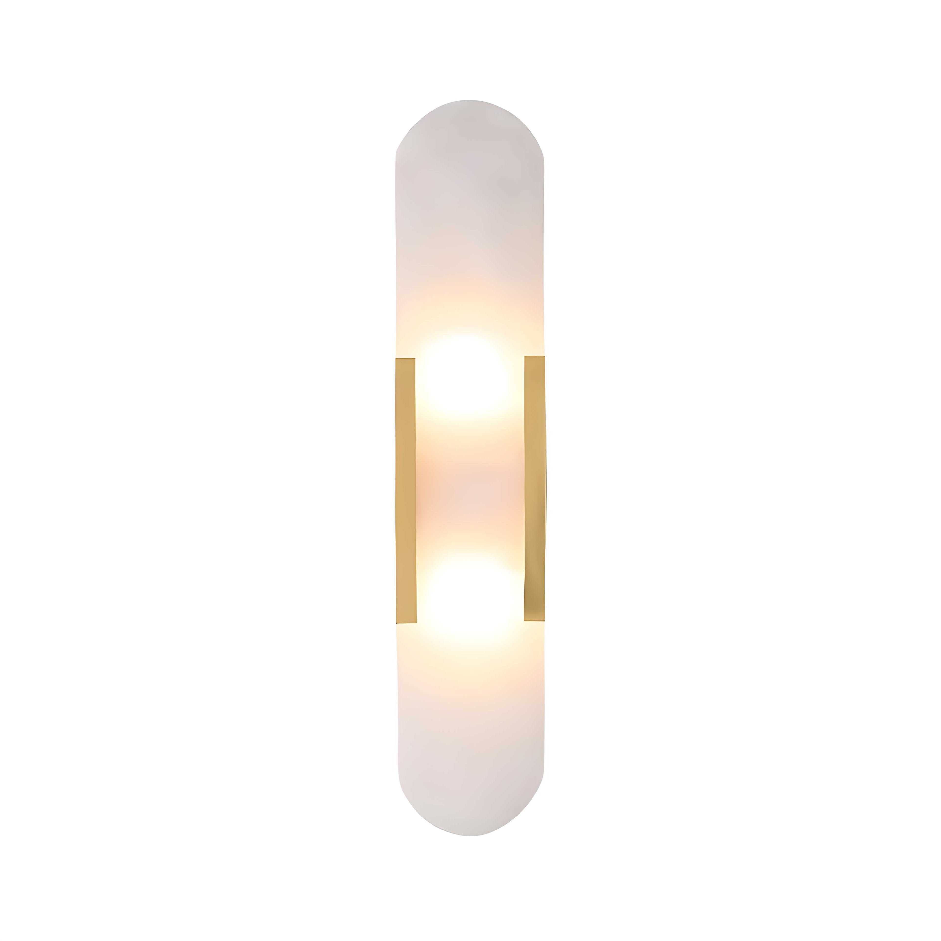 AlabasterGlow | Elegant Slim LED Wall Sconce with Wrought Iron Frame