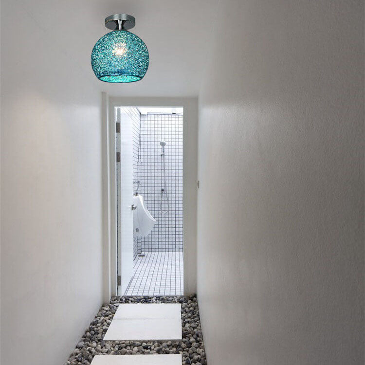 AluminaDome | Elegant Textured LED Semi-Flush Ceiling Light Fixture 7
