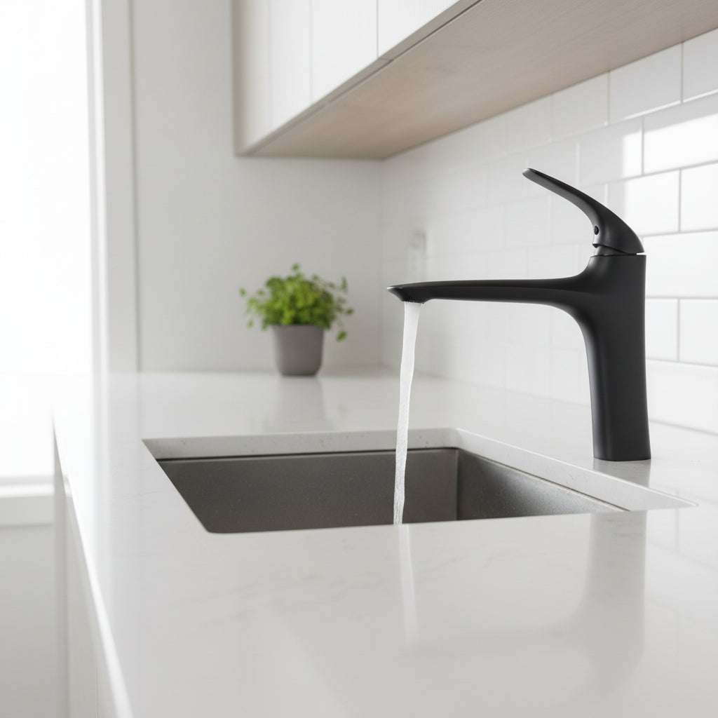 Bathroom Taps, Antique Black Bathroom Basin Tap in Solid Brass, Single Hole Cloakroom Tap or Chrome Basin Tap