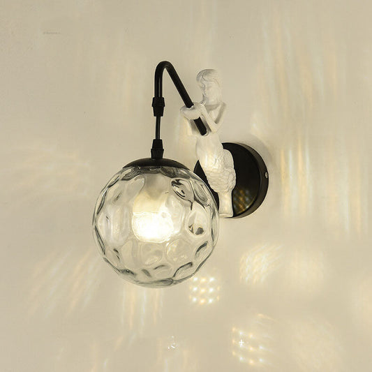AquaLuxe | Elegant Vintage Mermaid Glass Globe Wall Sconce Lighting 0