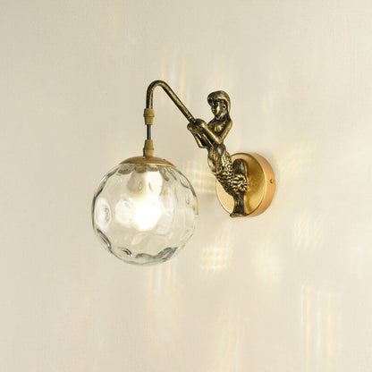 AquaLuxe | Elegant Vintage Mermaid Glass Globe Wall Sconce Lighting 4