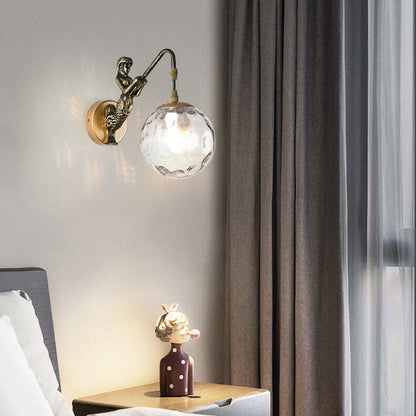 AquaLuxe | Elegant Vintage Mermaid Glass Globe Wall Sconce Lighting 7