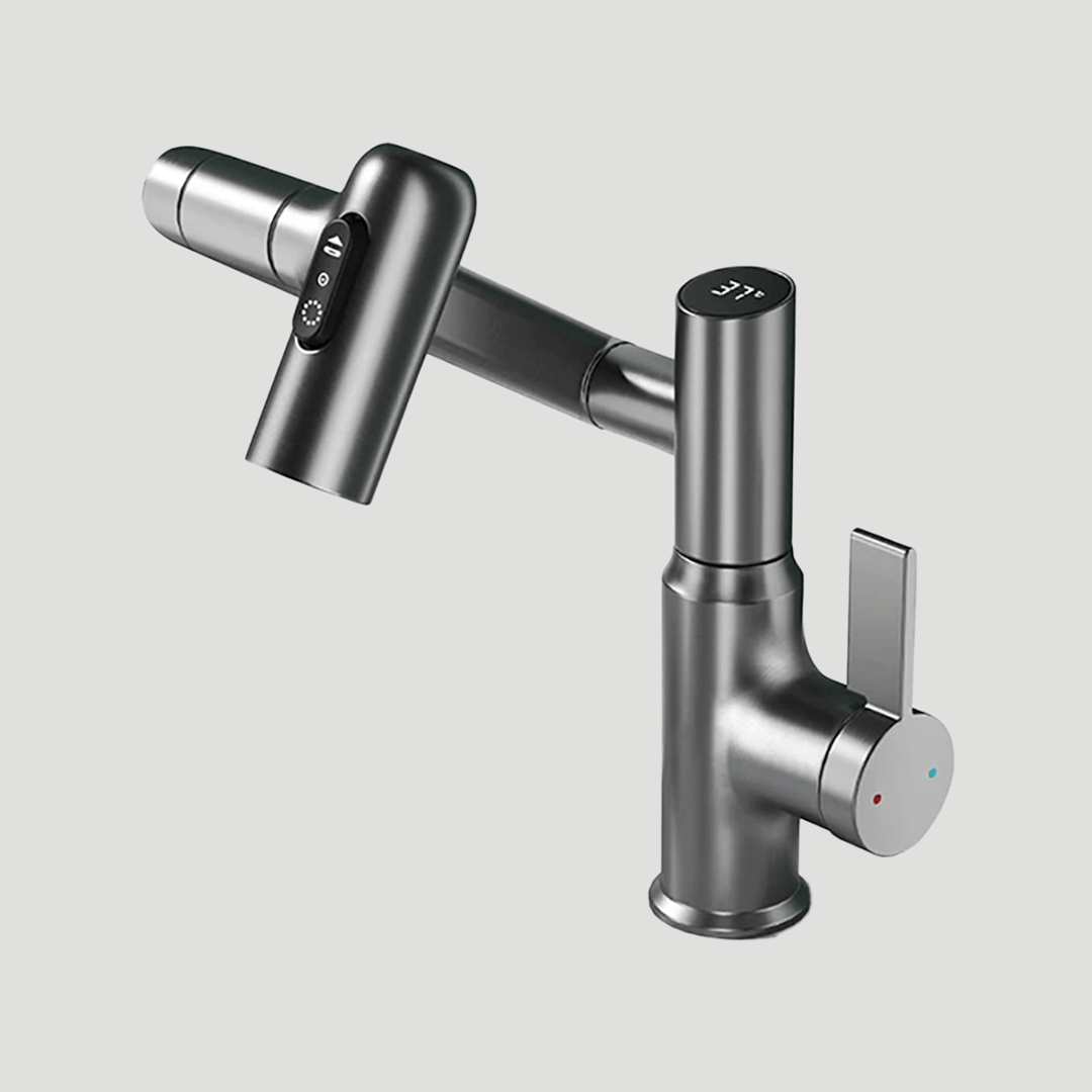 Kitchen Taps, 360 Swivel Kitchen Mixer Tap with Temperature Display, Height Adjustable Sink Tap in Stainless Steel_06