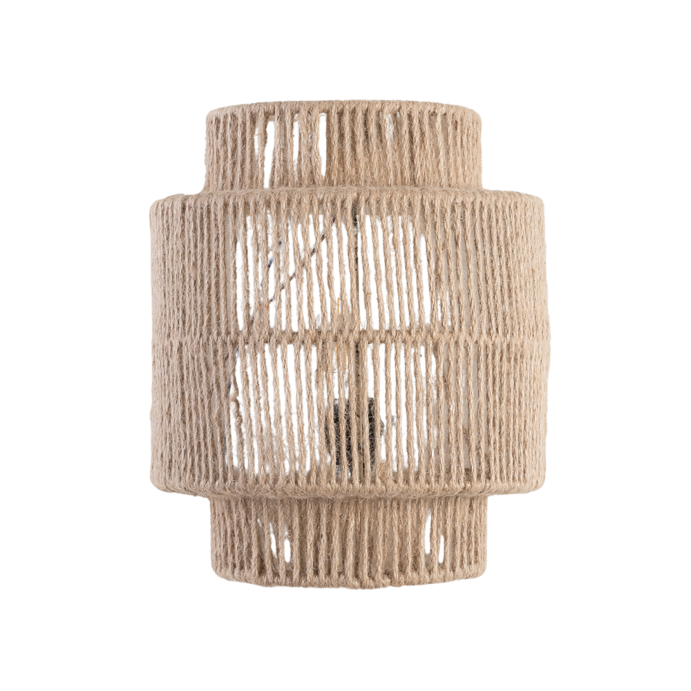 Artisan Collection | Hand-Woven Rope Wall Sconce Light with Soft LED | Rustic Bohemian Design for Cozy Ambiance