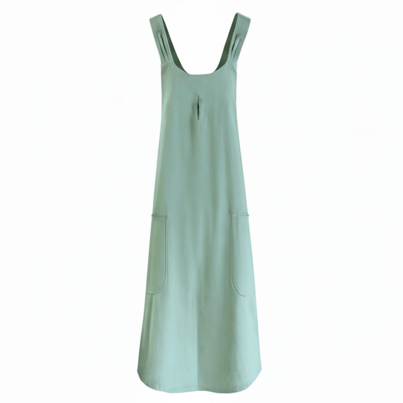 Womens Apron, Cross Back Apron with Pockets, Pinafore Apron Dress, Artist Smock for Baking and Gardening, Pinny_06