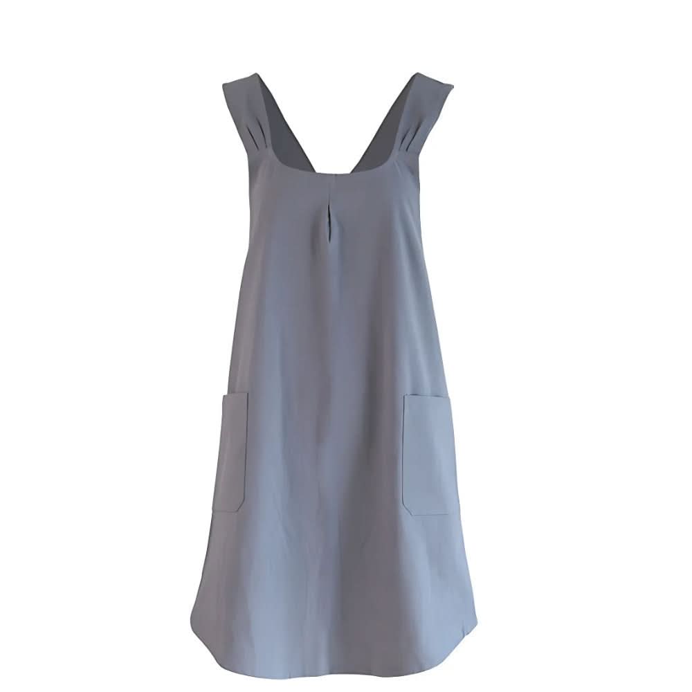 Womens Apron, Cross Back Apron with Pockets, Pinafore Apron Dress, Artist Smock for Baking and Gardening, Pinny_08
