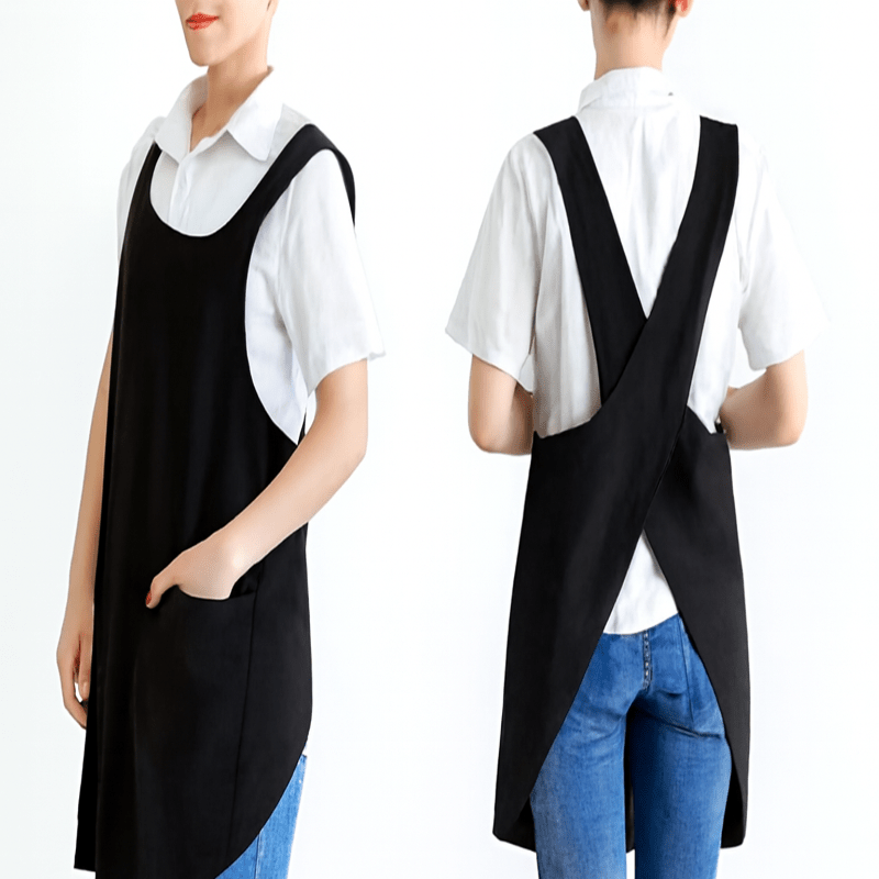 Womens Apron, Cross Back Apron with Pockets, Pinafore Apron Dress, Artist Smock for Baking and Gardening, Pinny_10