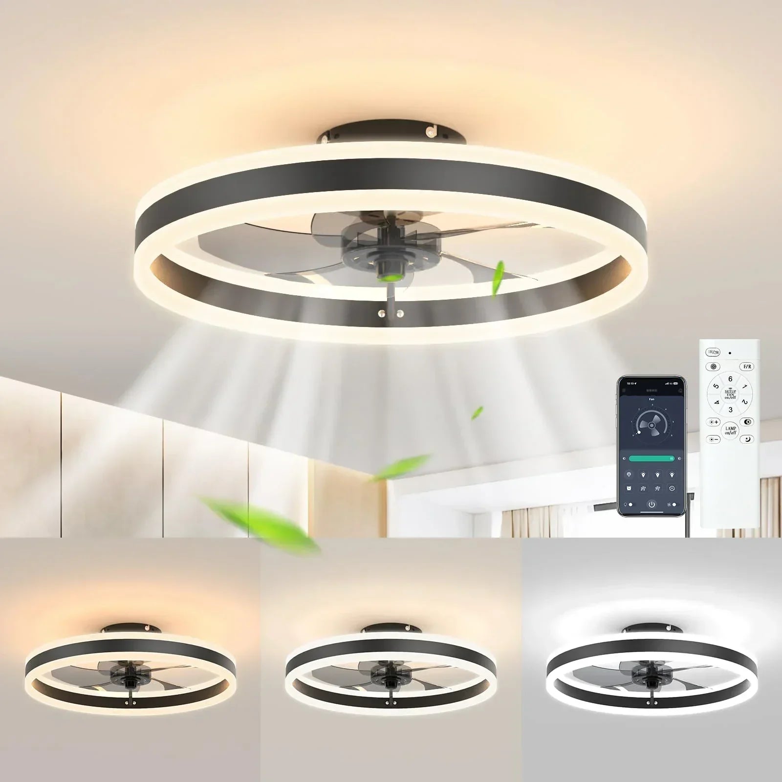 Aura Collection | Modern Ceiling Fan with Lights & Remote Control | Dimmable Illumination for Stylish Comfort 3