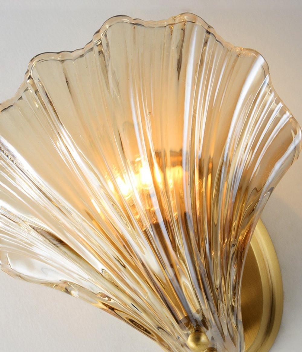 AureaShell | Elegant Coastal Iron Glass Wall Light Sconce Fixture 3