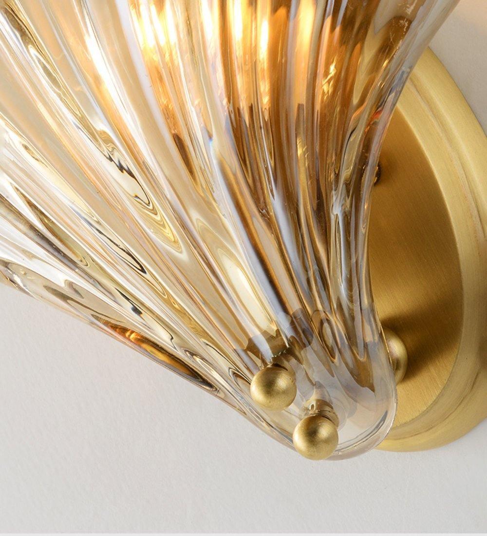 AureaShell | Elegant Coastal Iron Glass Wall Light Sconce Fixture 4
