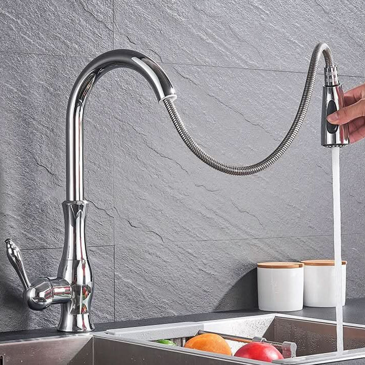 Kitchen Taps, Pull Out Kitchen Tap in Stainless Steel, Kitchen Mixer Tap with Spray Head and Flexible Hose_04