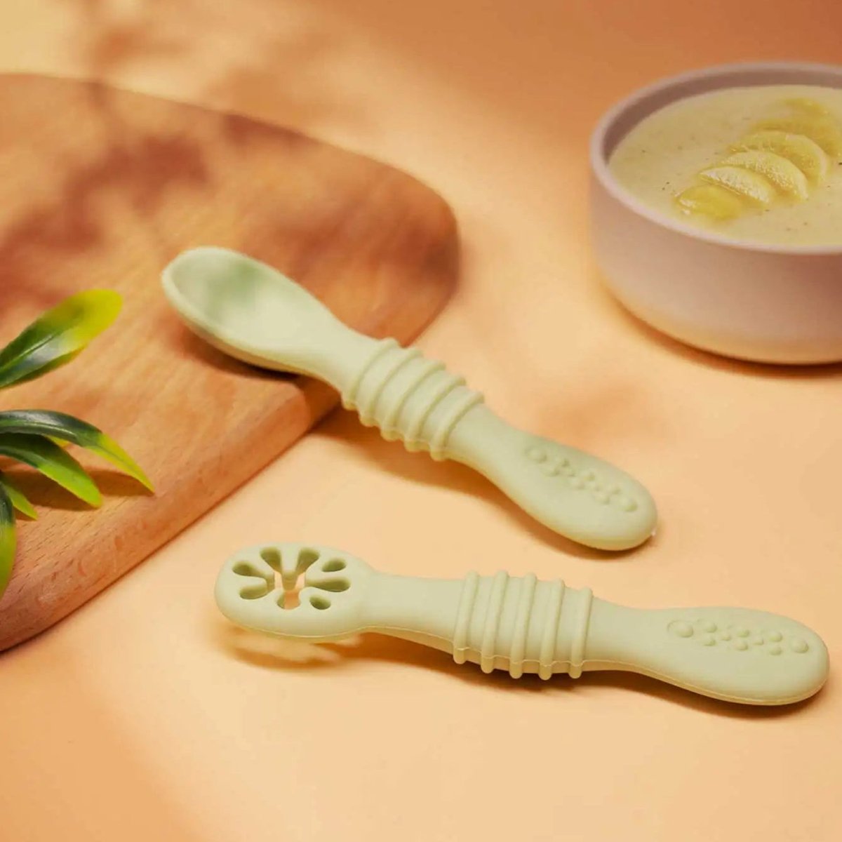 Silicone Infant Spoons 2 Pack, Soft Weaning Spoons for Baby Led Weaning, Baby Feeding Spoon Gentle on Gums_10
