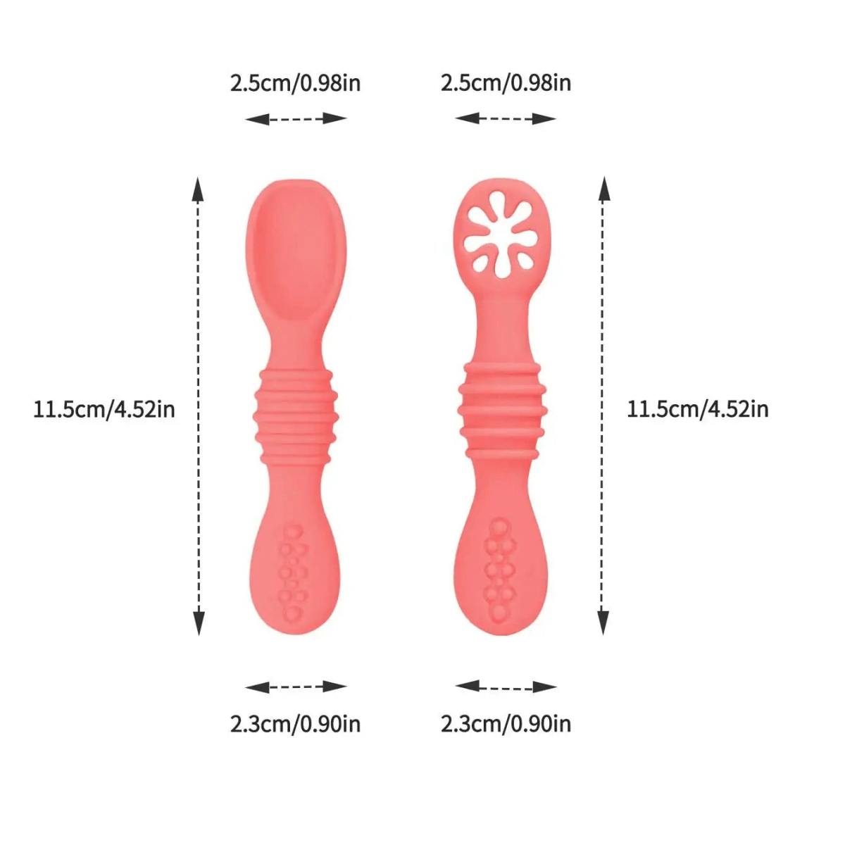 Silicone Infant Spoons 2 Pack, Soft Weaning Spoons for Baby Led Weaning, Baby Feeding Spoon Gentle on Gums_07