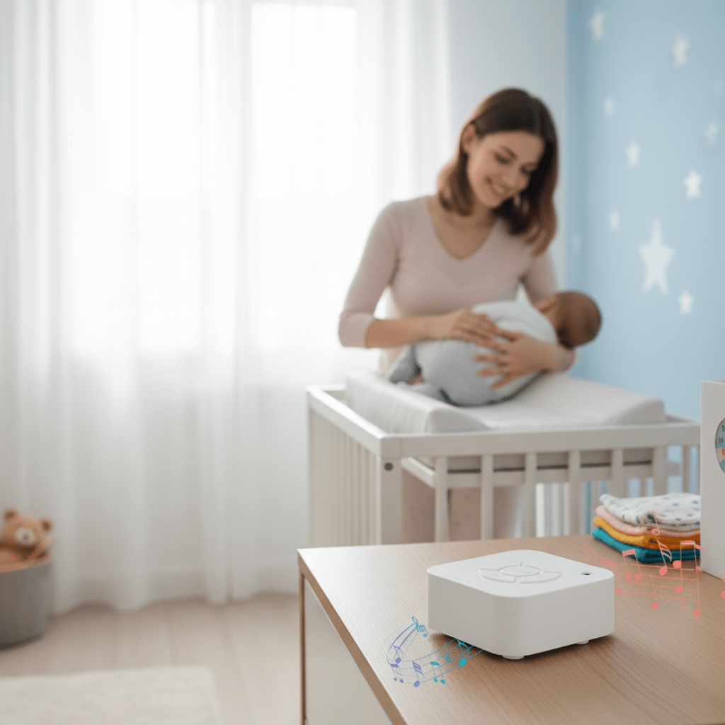 Portable White Noise Machine for Baby, Newborn White Noise for Sleeping, Rechargeable Sound Machine with 10 Sounds_03