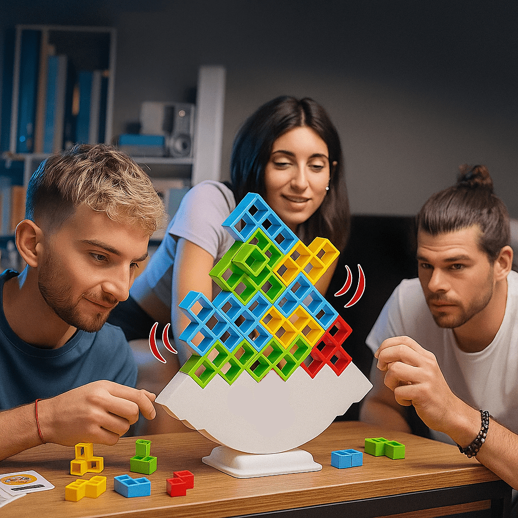 Balancing Stacking Game for Children and Adults, Stacking Toys with Colourful Balance Blocks, Toys for 3 Year Olds