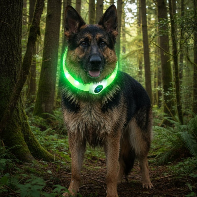 Light Up Dog Collar, Rechargeable LED Dog Collar with USB, Waterproof Dog Light Collar for Night Walks