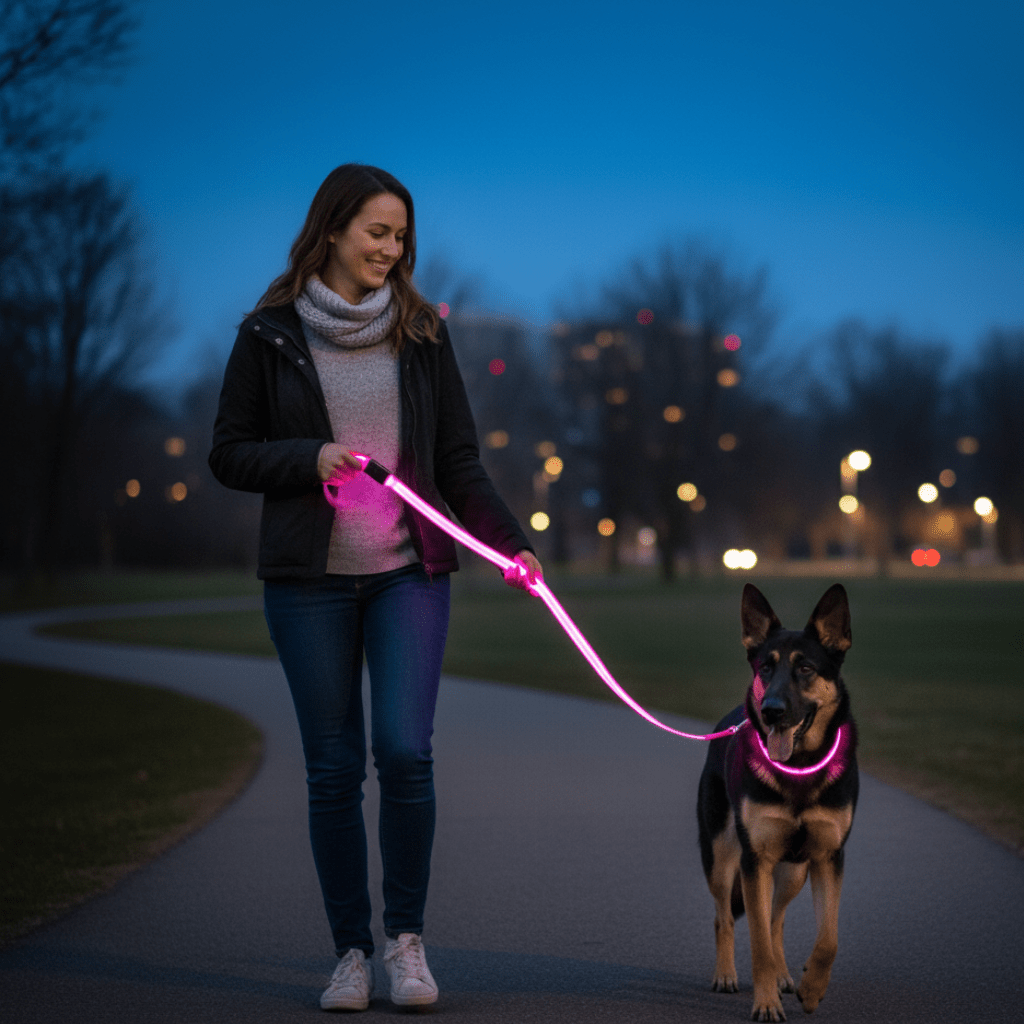 Light Up Dog Lead with USB Charging, LED Dog Leash, Reinforced Reflective Dog Lead for Small and Large Dogs_00