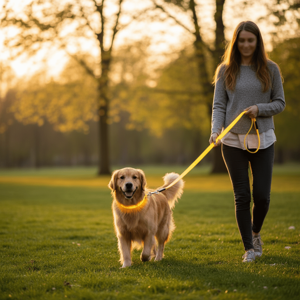 Light Up Dog Lead with USB Charging, LED Dog Leash, Reinforced Reflective Dog Lead for Small and Large Dogs