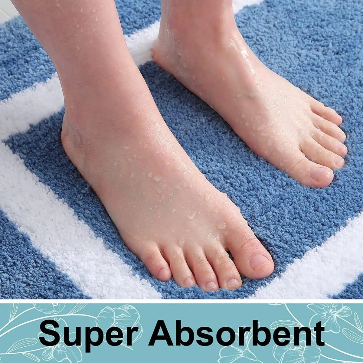 Non Slip Bath Mat, Microfibre Bathroom Mat, Soft Floor Mat for Bathroom, Living Room and Bedroom_03