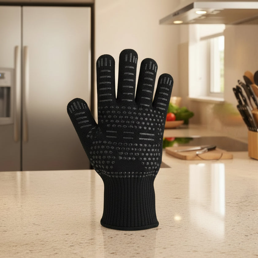 Oven Gloves, Heat Resistant Gloves up to 500°C for BBQ and Grill, Oven Mitts, Barbecue Accessories for Kitchen