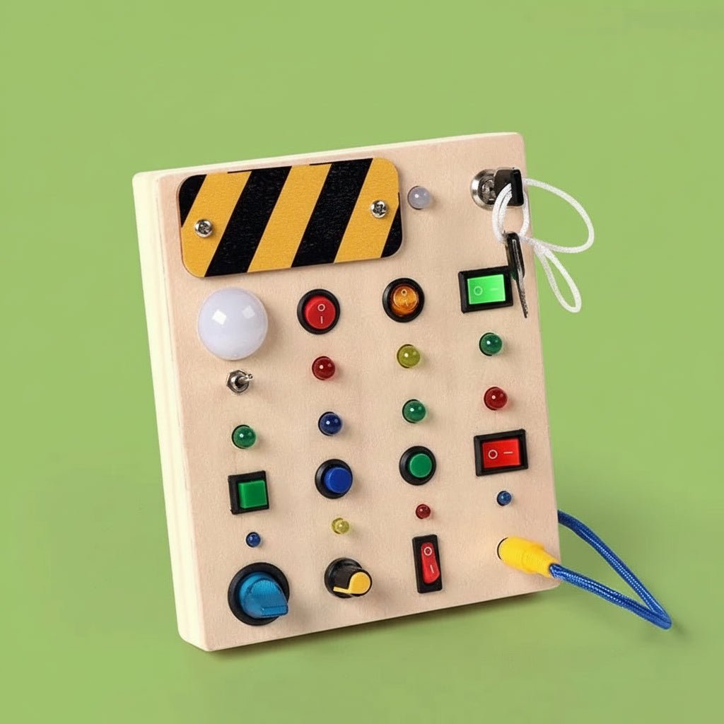 Wooden Montessori Sensory Board with LED Switches, Sensory Toys for 3 Year Olds – image 8
