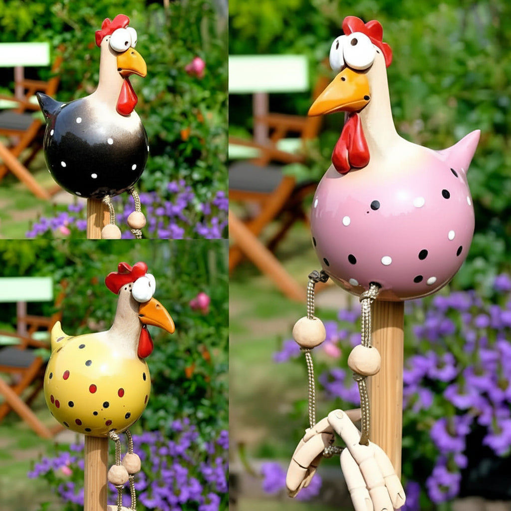 Garden Statue Chicken with Dancing Legs, Funny Garden Ornament – image 4