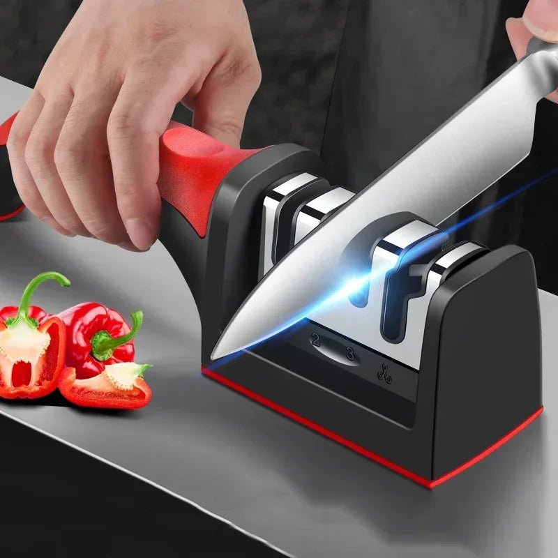 Knife Sharpener for Kitchen Knives, Stainless Steel Kitchen Knife Sharpener