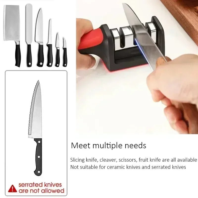 Knife Sharpener for Kitchen Knives, Stainless Steel Kitchen Knife Sharpener – image 6