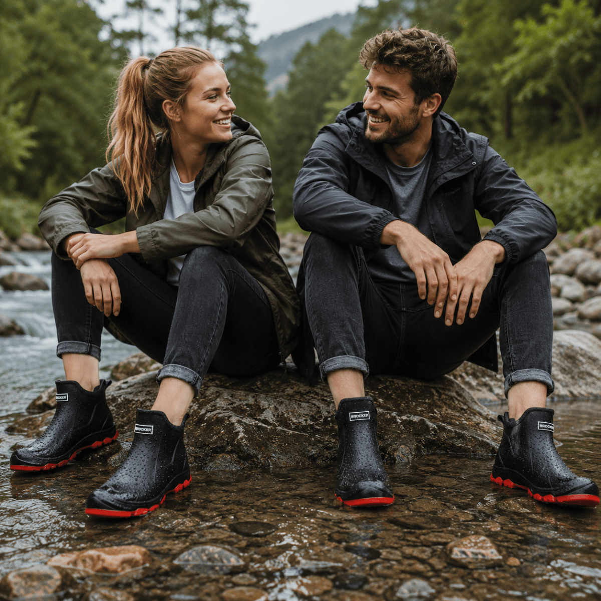 Wellington Boots, Rubber Rain Boots with Non Slip Sole, Walking Wellies for Garden, Farm Boots for Outdoor Work