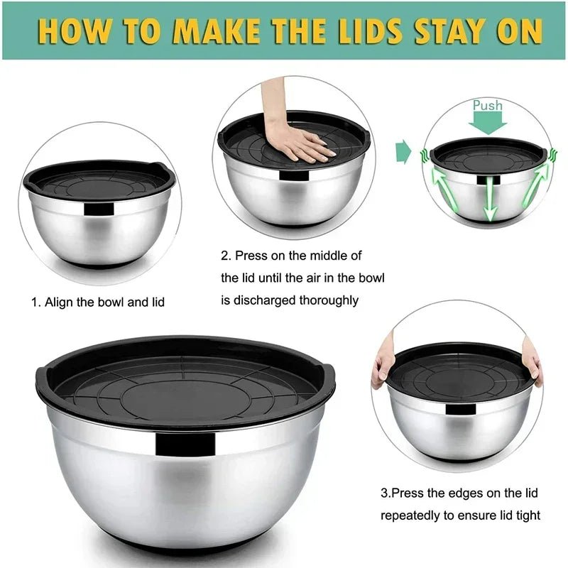 Mixing Bowls Stainless Steel, Non Slip Mixing Bowl Set with Silicone Base, Stainless Steel Bowls for Baking, 14/18/28 cm_03
