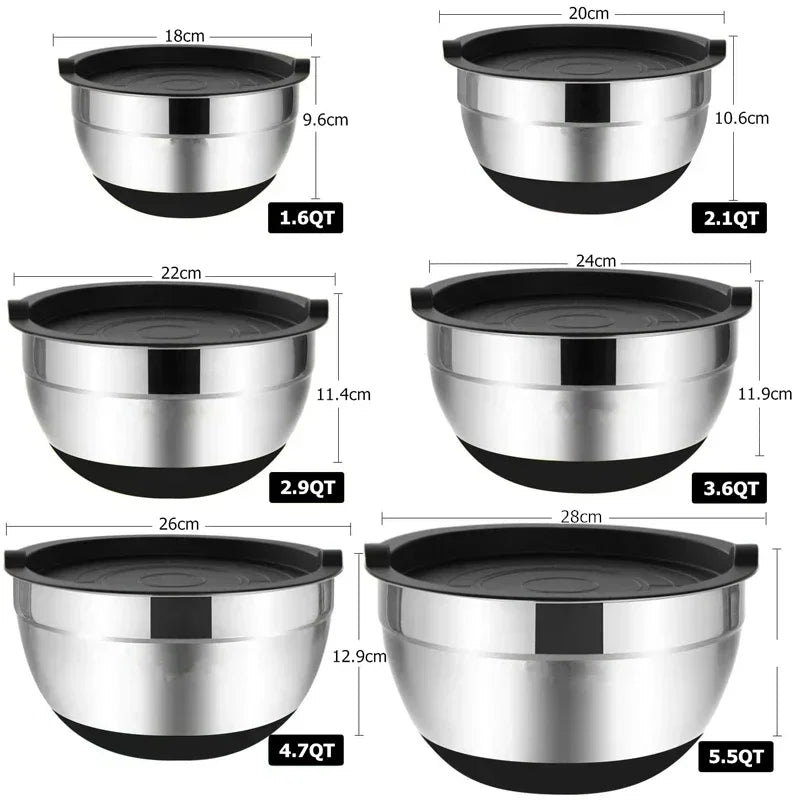 Mixing Bowls Stainless Steel, Non Slip Mixing Bowl Set with Silicone Base, Stainless Steel Bowls for Baking, 14/18/28 cm_04