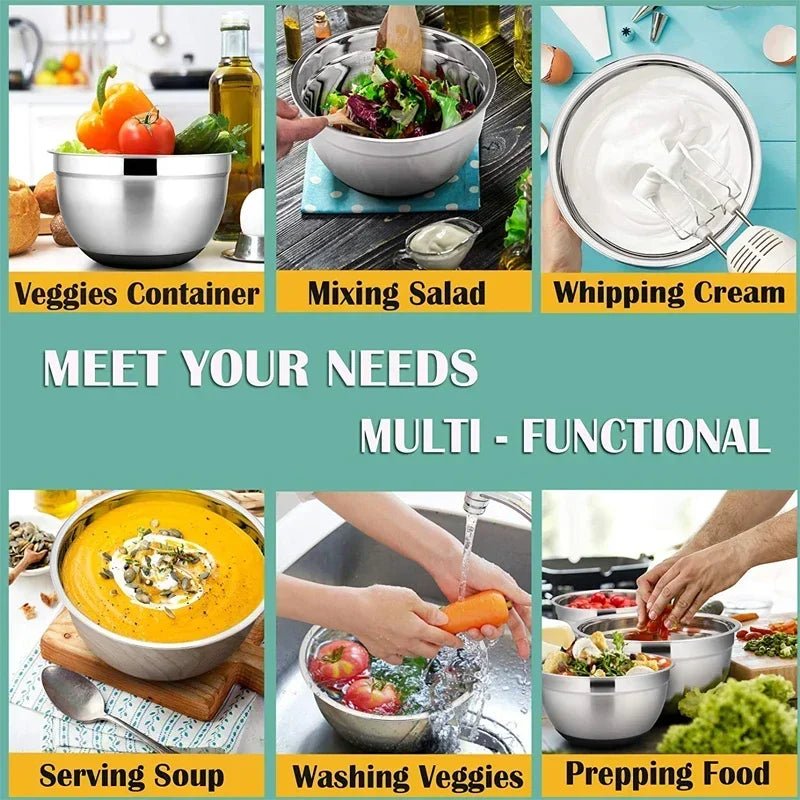 Mixing Bowls Stainless Steel, Non Slip Mixing Bowl Set with Silicone Base, Stainless Steel Bowls for Baking, 14/18/28 cm_05