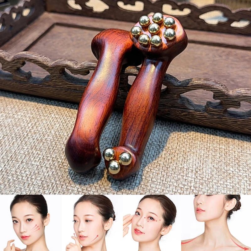 Gua Sha Tool, Sandalwood Gua Sha Massager with Brass Beads – image 4
